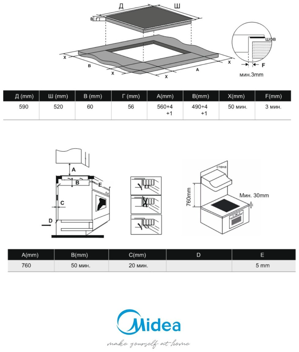 Варочная поверхность Midea MCI-B642OG черный купить,119990