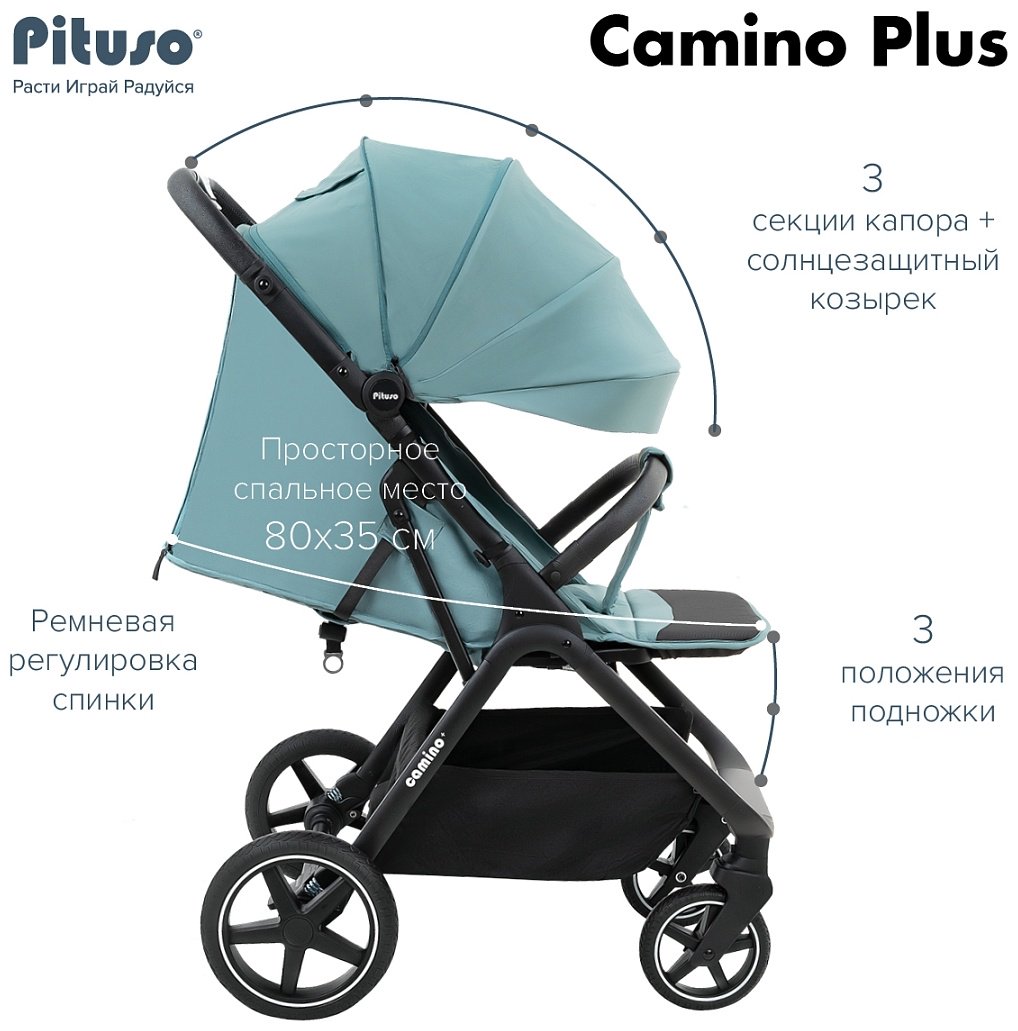 Коляска прогулочная Pituso CAMINO+Q-5/Nova Green, зеленый - ForteMarket Коляска прогулочная Pituso CAMINO+Q-5/Nova Green, зеленый купить,0
