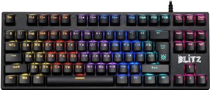 Клавиатура Defender Blitz GK-240L Rainbow черная