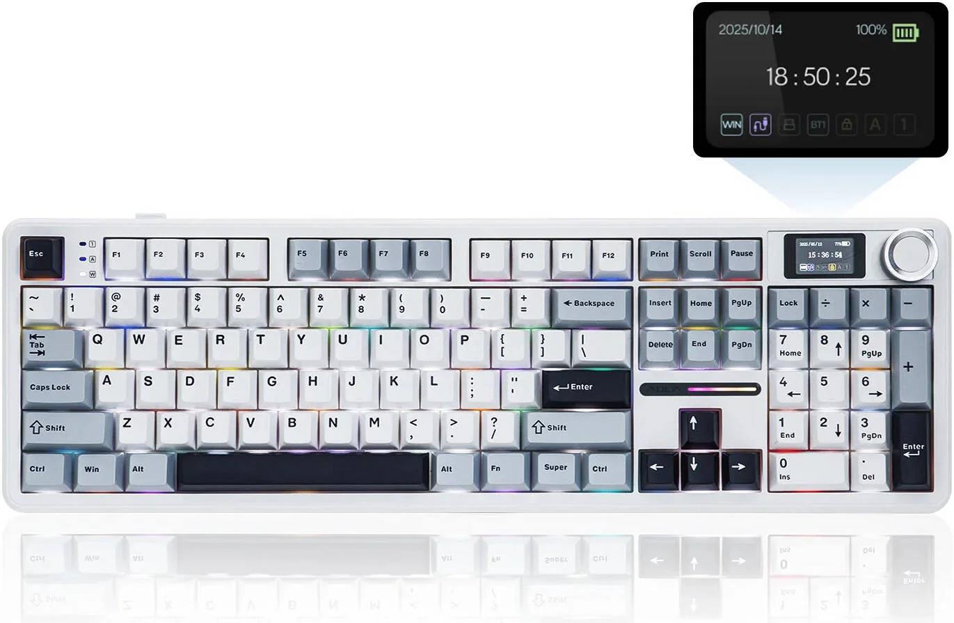 Клавиатура Aula F108 Pro белая купить,NaN