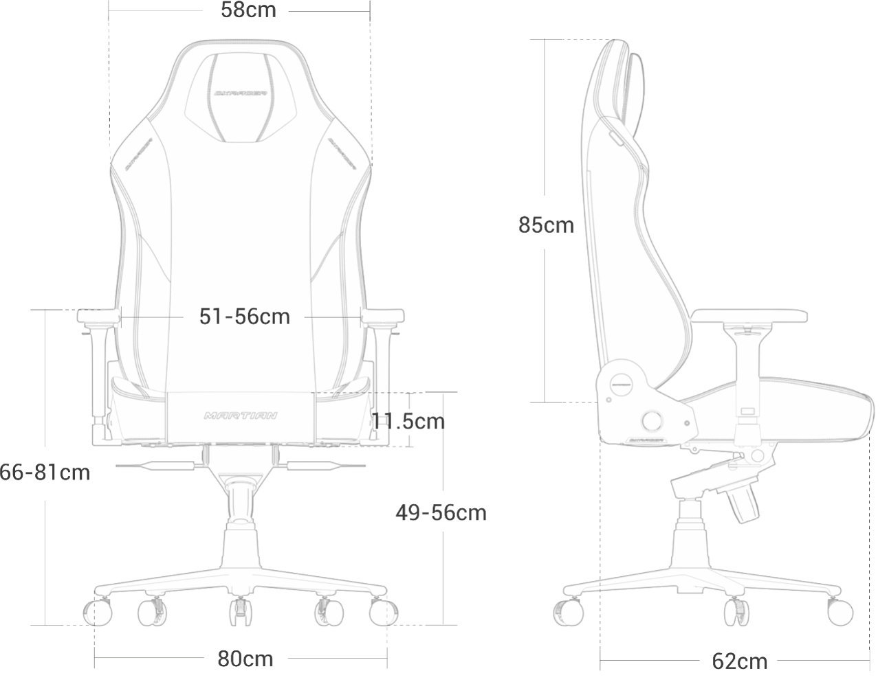 Игровое кресло DXRacer Martian GC/XLMT24LTA/N.N.Y, черный купить,NaN