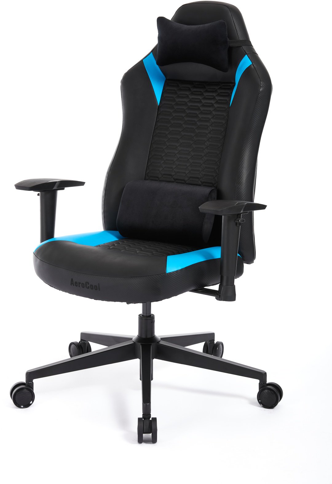 Игровое кресло AeroCool CROWN Smart Racer Blue, черный, голубой