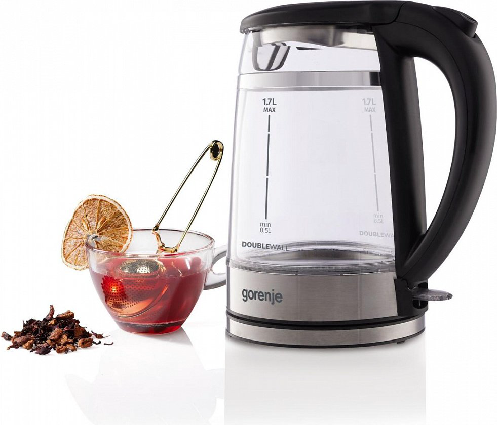 Электрочайник Gorenje K17GDW серебристый купить,NaN