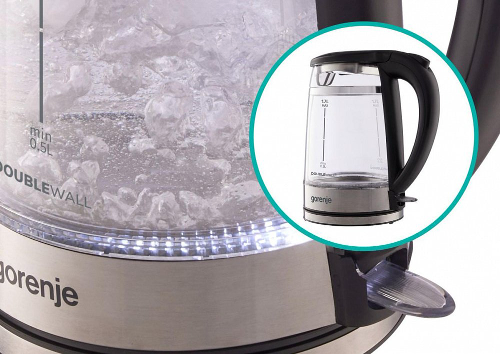 Электрочайник Gorenje K17GDW серебристый купить,NaN