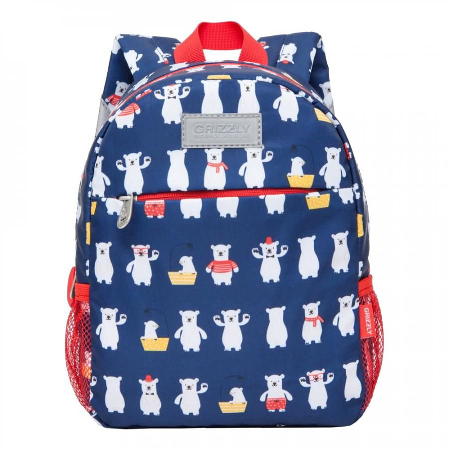 Рюкзак Grizzly Kids Белые медведи синий купить,NaN