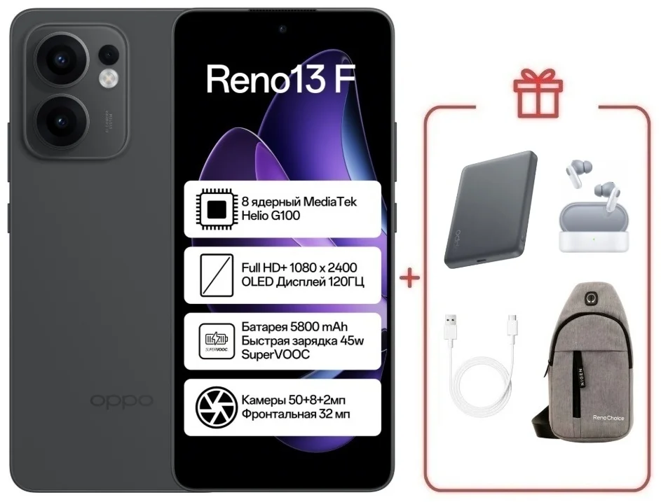 Смартфон Oppo Reno13 F 8/512 Graphite Grey + подарок купить,NaN