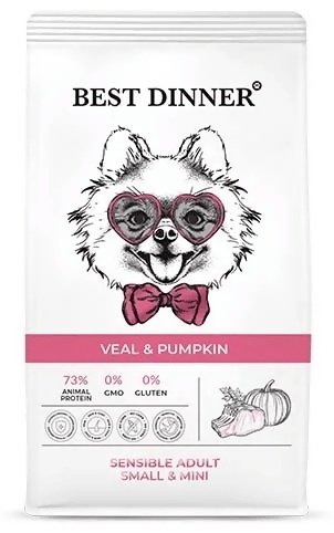 Корм BEST DINNER Sensible Adult Small & Mini Телятина с тыквой для взрослых мелких пород 10 кг - ForteMarket Корм BEST DINNER Sensible Adult Small & Mini Телятина с тыквой для взрослых мелких пород 10 кг купить,0