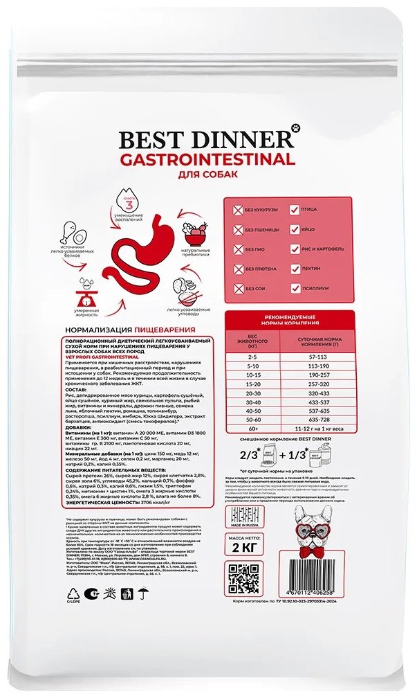 Корм BEST DINNER Vet Profi Gastrointestinal при нарушениях пищеварения 12 кг - ForteMarket Корм BEST DINNER Vet Profi Gastrointestinal при нарушениях пищеварения 12 кг купить,0