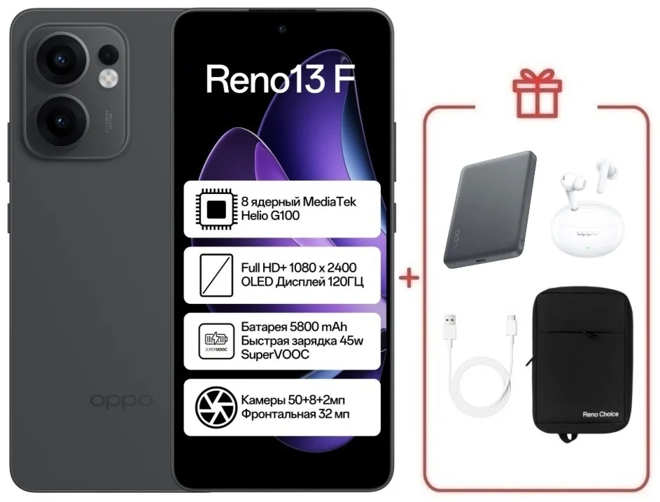 Смартфон Oppo Reno13 F 8/512 Graphite Grey + подарок купить,NaN
