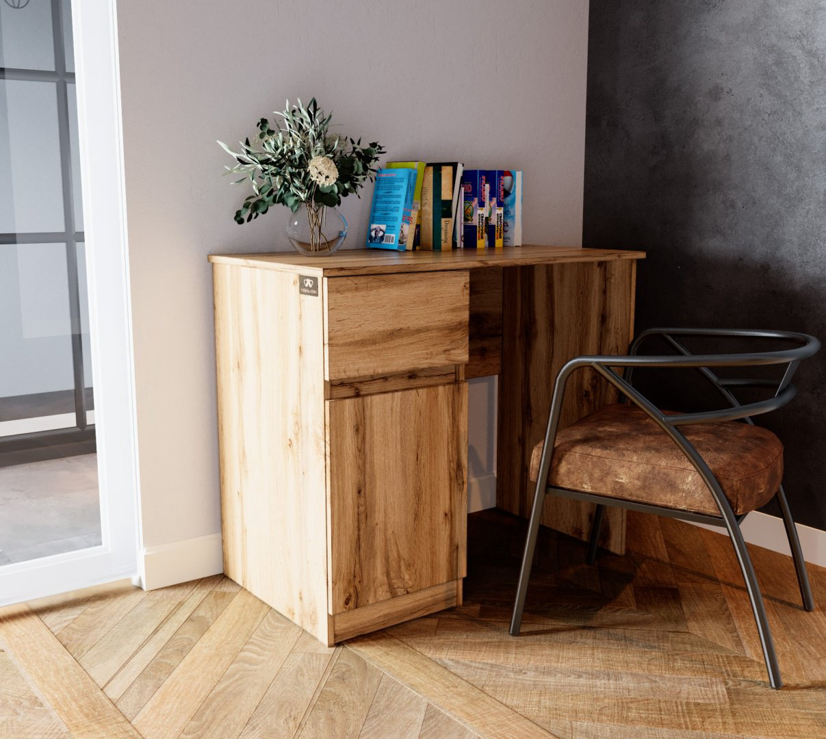 Стол письменный Мебель Азии МС Мори МС-1, 90х50x77 см, коричневый - ForteMarket Стол письменный Мебель Азии МС Мори МС-1, 90х50x77 см, коричневый купить,28990