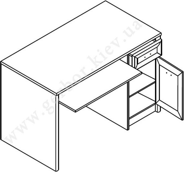 Стол письменный Гербор Салерно BIU1D1S, 120х64.5x78.5 см, белый купить,NaN