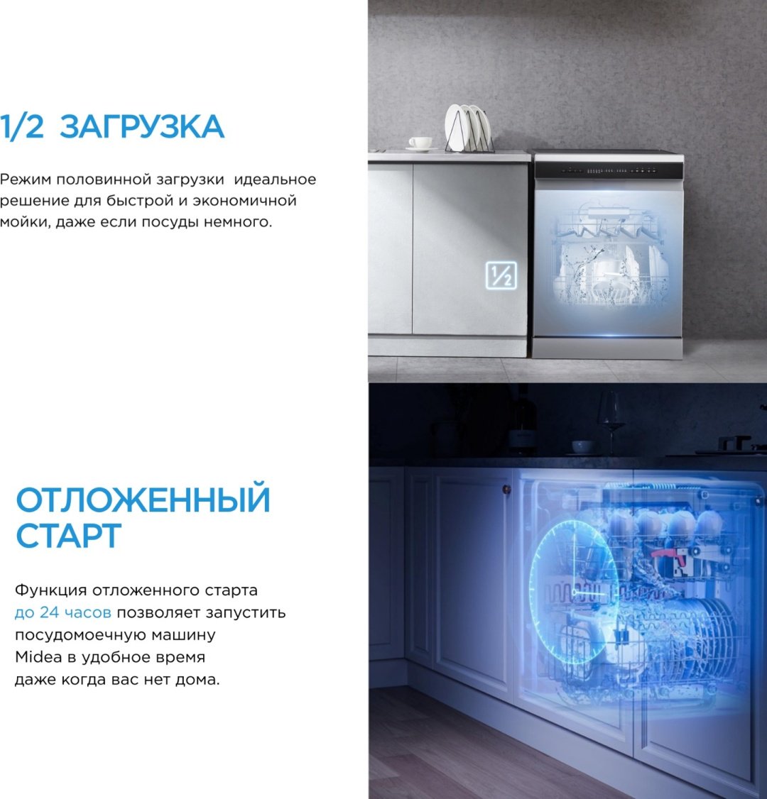 Посудомоечная машина Midea MID60S160i-C серый купить,0