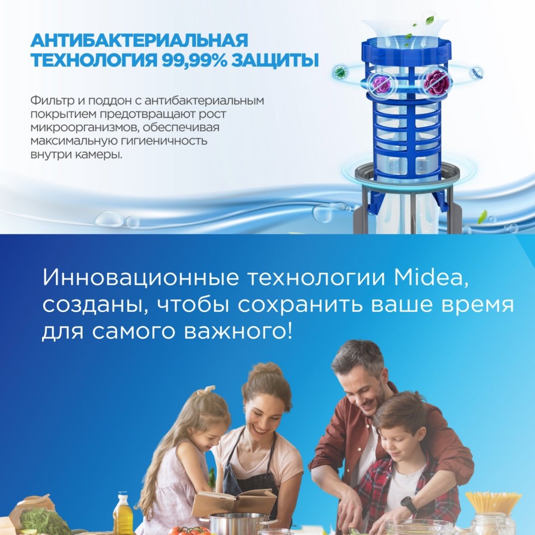 Посудомоечная машина Midea MID60S160i-C серый купить,0