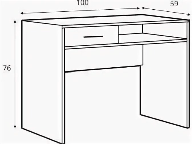Стол письменный Гербор Непо BIU1S, 100х59x75.5 см, бежевый