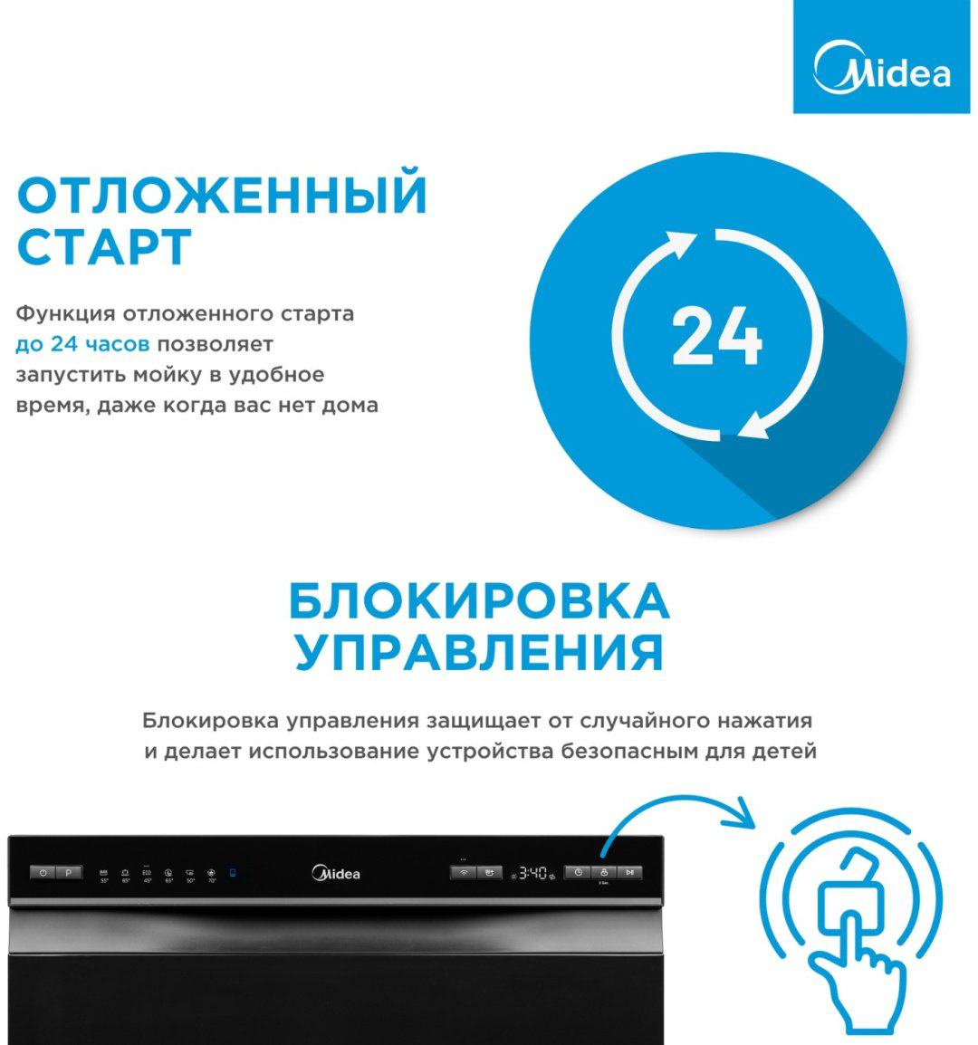 Посудомоечная машина Midea MDWT-827LWB черный купить,139990