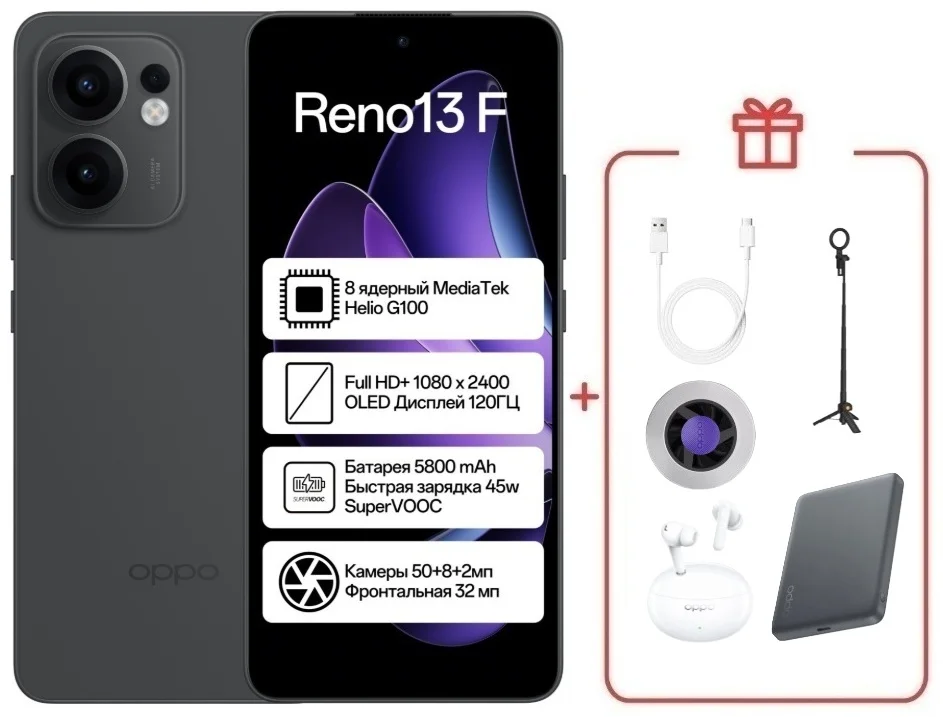 Смартфон Oppo Reno13 F 8/512 Graphite Grey + подарок купить,NaN