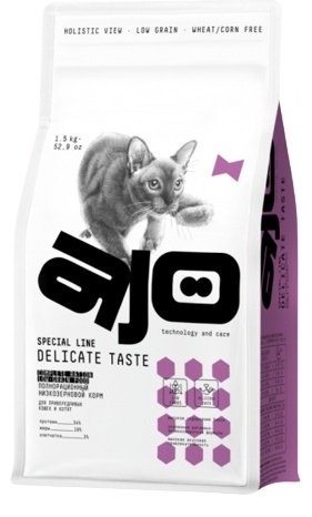Корм AJO Special Line Delicate Taste индейка, курица, свинина 1.5 кг