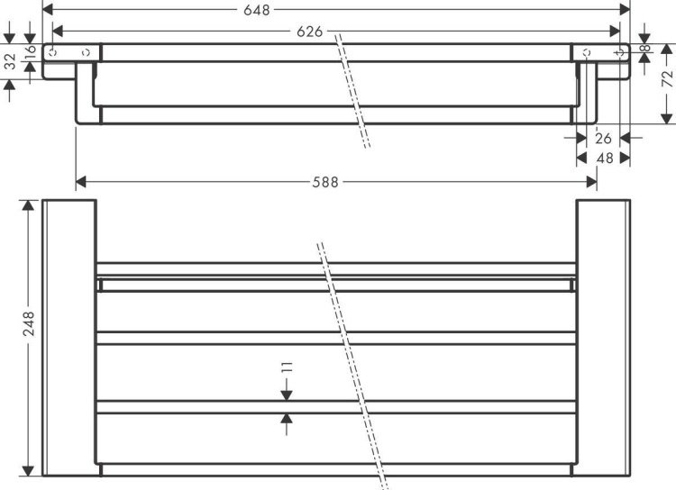 Hansgrohe полка 41751990 1 шт, металл купить,NaN