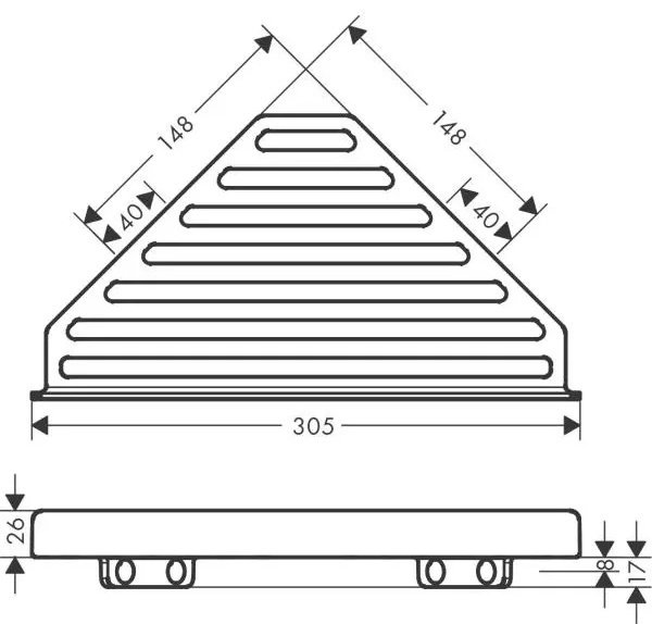 Hansgrohe полка AddStoris 41741000 1 шт, латунь