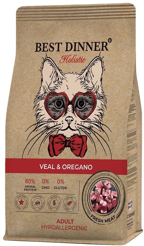 Корм BEST DINNER Adult Hopoallergenic для взрослых телятина, орегано 1.5 кг