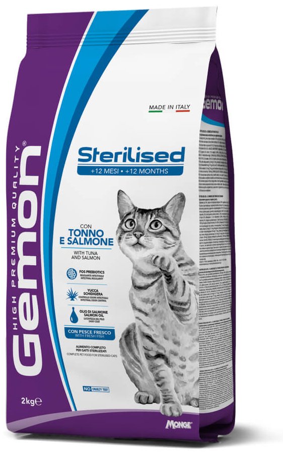 Корм Gemon Sterilised для стерилизованных тунец, лосось 2 кг