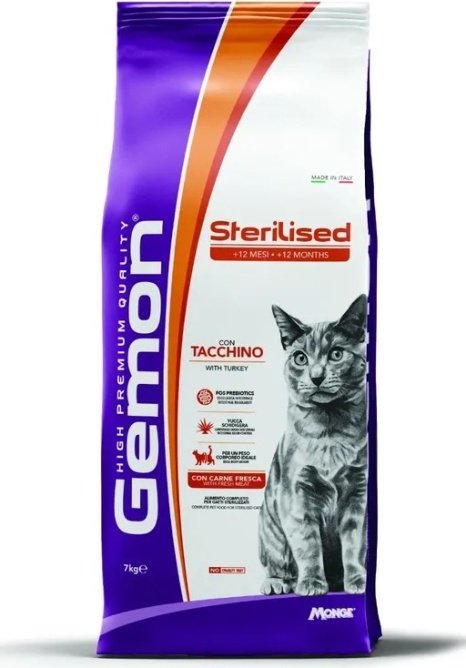 Корм Gemon Sterilised для стерилизованных индейка 7 кг