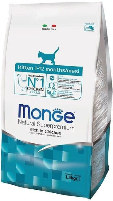 Корм Monge Kitten для котят с курицей курица 1.5 кг купить,NaN