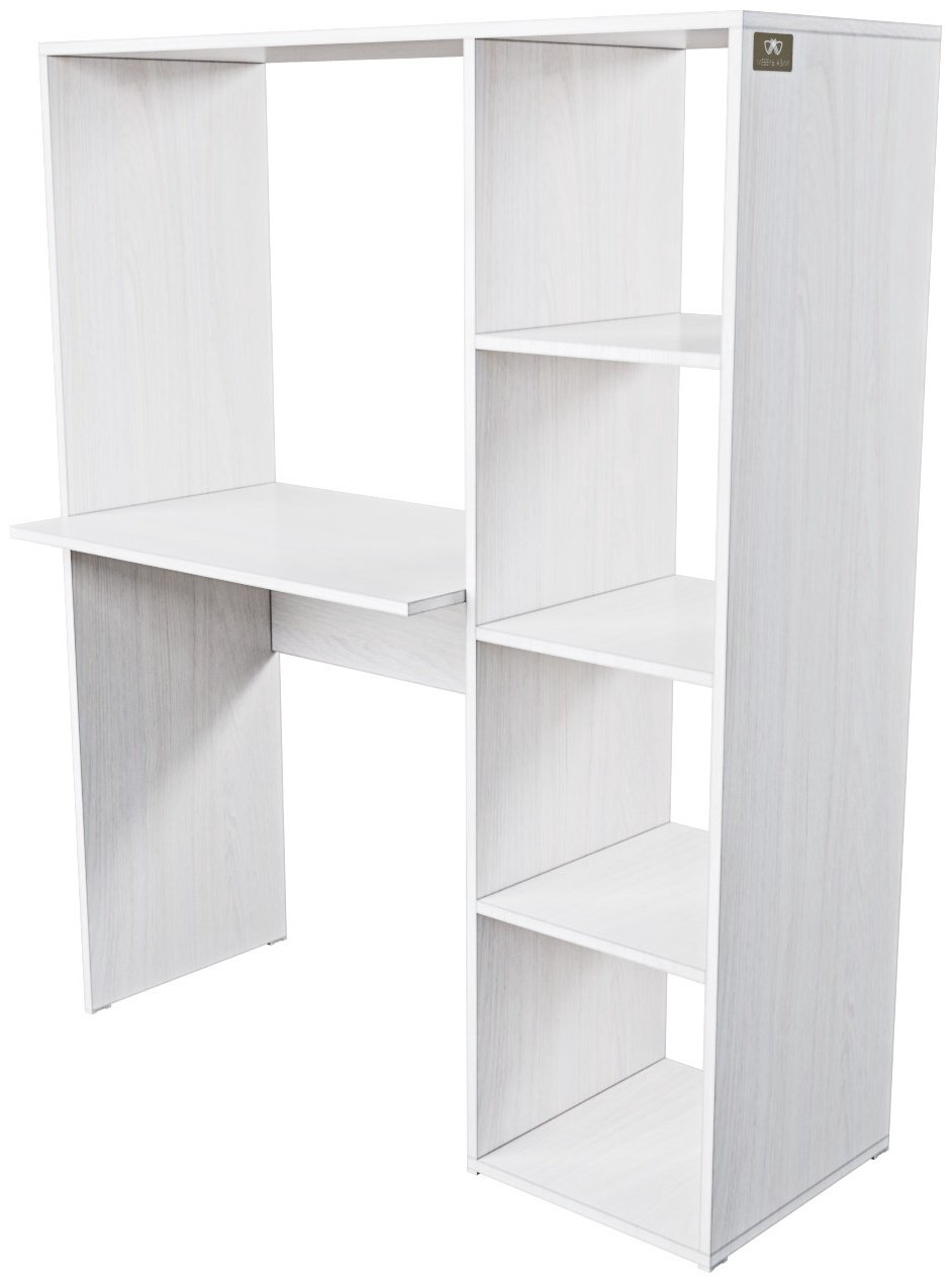 Стол компьютерный с надстройкой Мебель Азии Стоунхендж, 114х50x140 см, светло серый купить,NaN