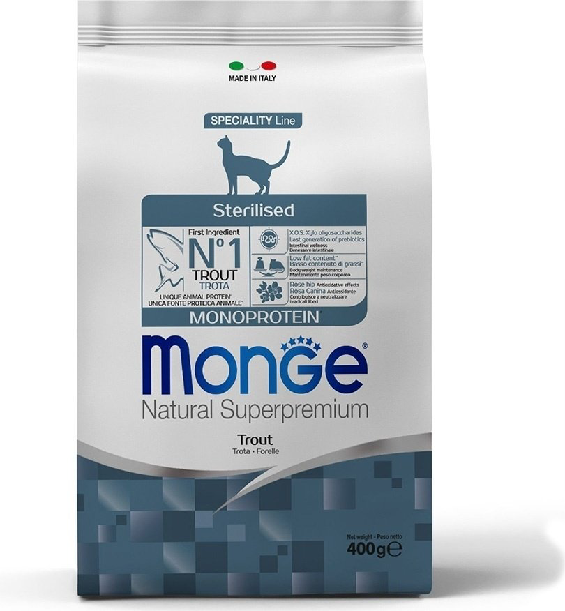 Корм Monge Monoprotein Sterilesed для стерилизованных форель 0.4 кг купить,NaN