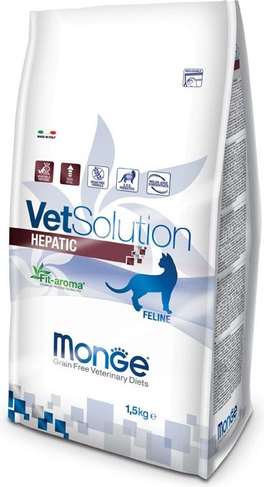 Корм Monge VetSolution Hepatic при проблемах с печенью птица, злаки 1.5 кг