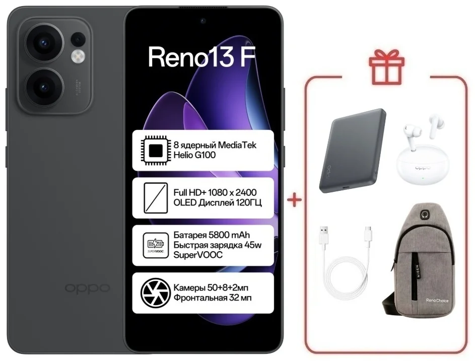 Смартфон Oppo Reno13 F 8/512 Graphite Grey + подарок купить,NaN