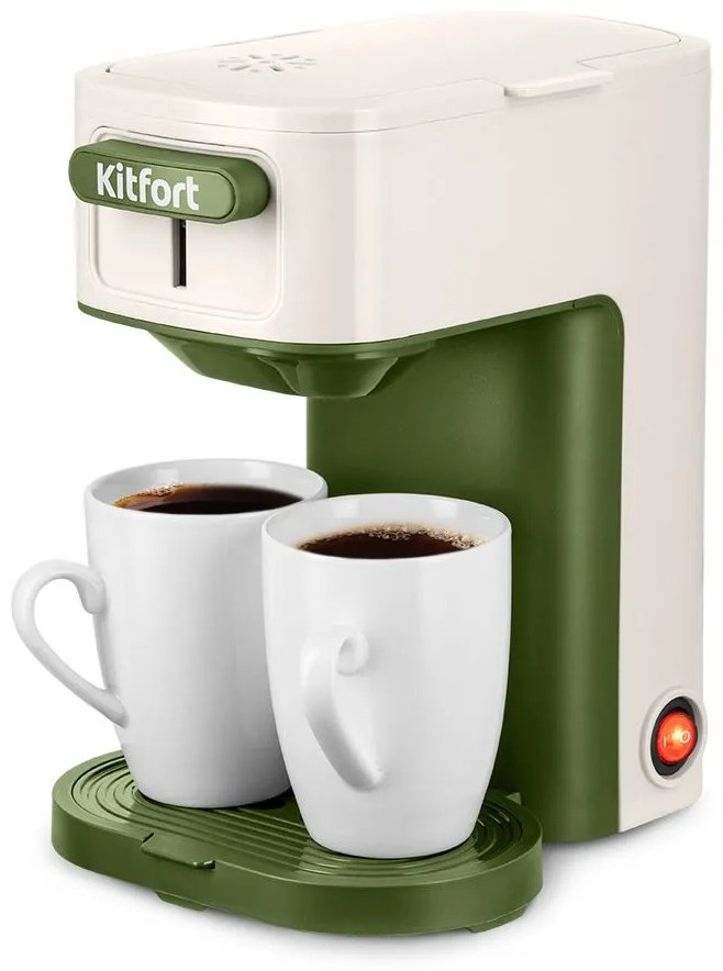 Кофеварка Kitfort Kitfort KT-7618 белый, зеленый купить,0