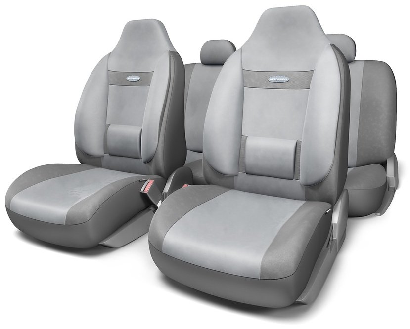 AUTOPROFI чехлы универсальные COM-1105H D.GY/L.GY серый