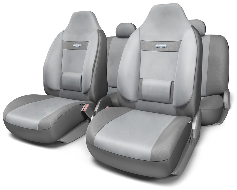 AUTOPROFI чехлы универсальные COM-1105H D.GY/L.GY серый