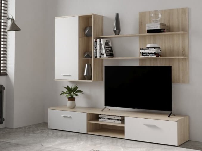 Стенка Involux 009-01 Кватро 200х190х40.5 см, белый, бежевый купить,NaN