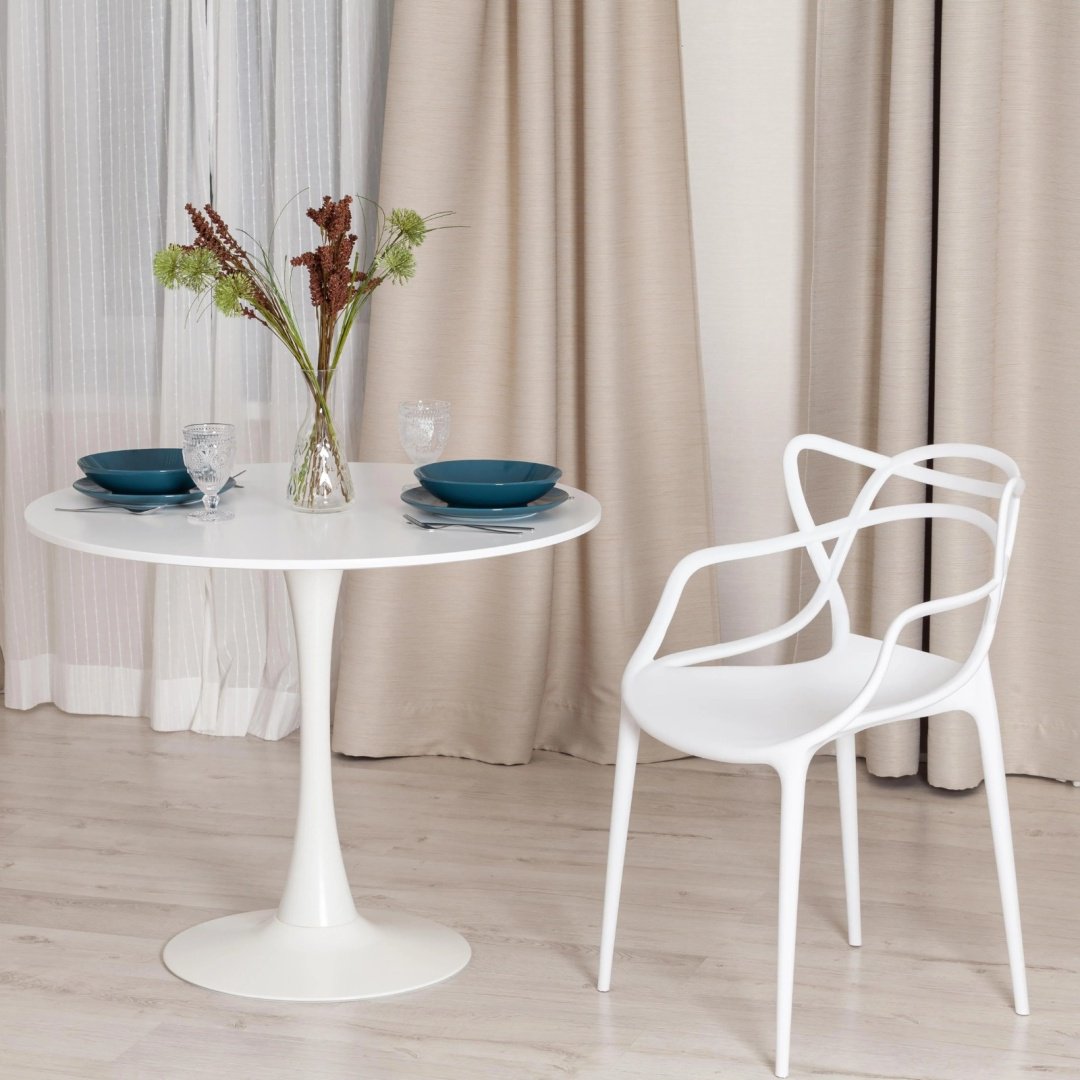 Обеденный стол Tetchair Tulip, 90х90x74 см, МДФ, белый купить,NaN