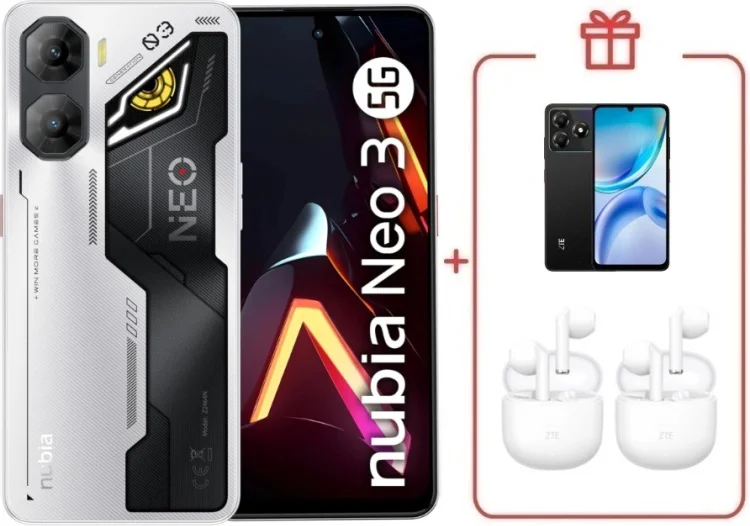 Смартфон ZTE Nubia Neo 3 5G 8/256GB серебристый + подарок  купить,NaN