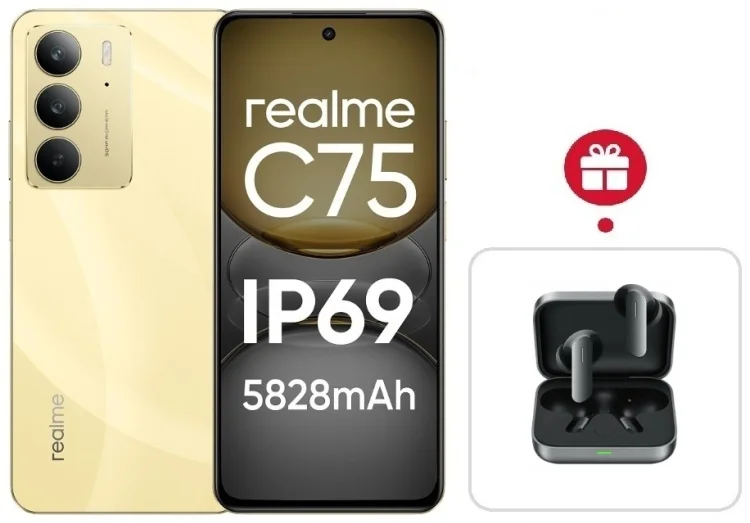 Смартфон Realme C75 4G 8/128GB Gold + подарок купить,NaN