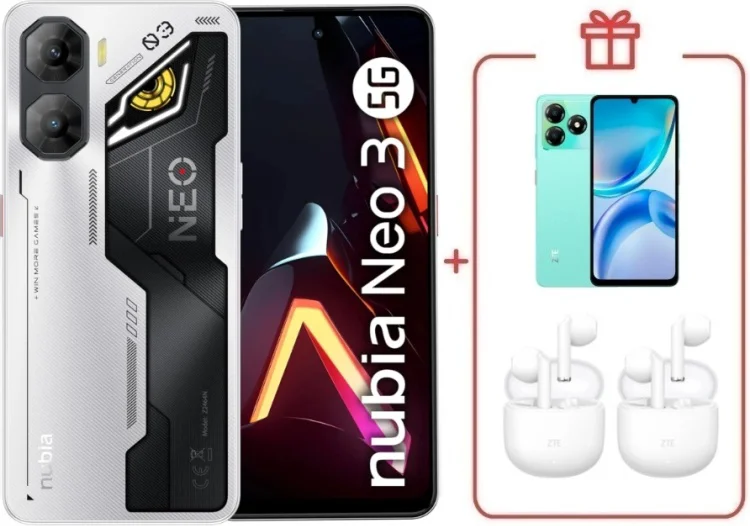 Смартфон ZTE Nubia Neo 3 5G 8/256GB серебристый + подарок  купить,NaN