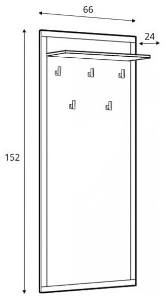 Гербор Вешалка панель, настенная ЛДСП, 66x152 см, Кристина jm 033 WIE 60  купить,0