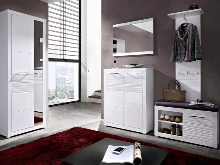 Вешалка BRW Флеймс PAN/15/5 39x29x151см белый глянец  купить,NaN