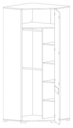 Шкаф угловой Dominika Ацтека 020/гербор, 84x210х84 см, белый - ForteMarket Шкаф угловой Dominika Ацтека 020/гербор, 84x210х84 см, белый купить,0