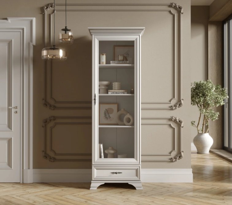 Шкаф-витрина Dominika Кентуки REG1W1S 210х69.5х44см купить,NaN