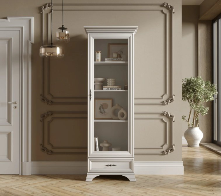 Шкаф-витрина Dominika Кентуки REG1W1S 210х69.5х44см купить,NaN