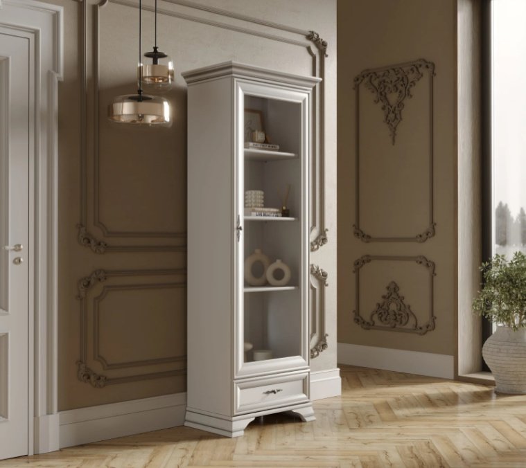Шкаф-витрина Dominika Кентуки REG1W1S 210х69.5х44см купить,NaN