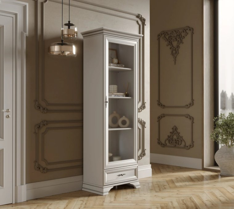Шкаф-витрина Dominika Кентуки REG1W1S 210х69.5х44см купить,NaN