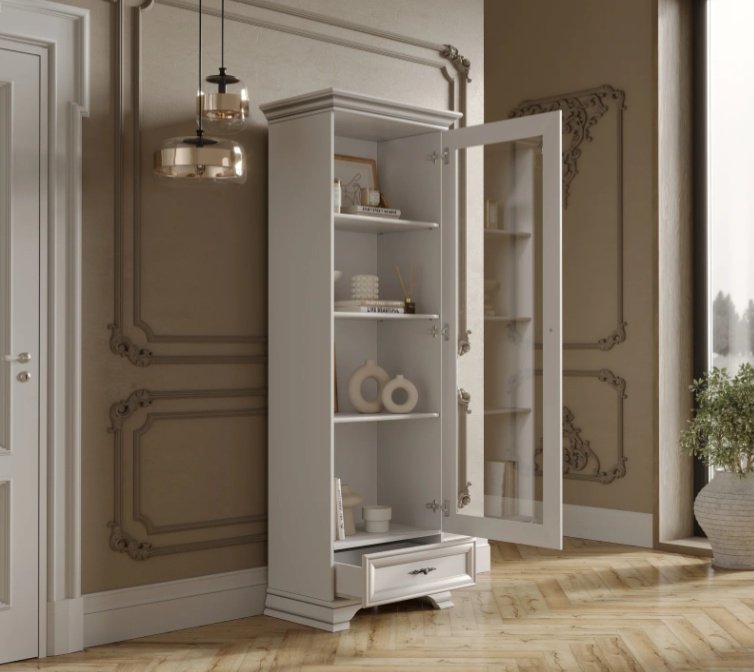 Шкаф-витрина Dominika Кентуки REG1W1S 210х69.5х44см купить,NaN