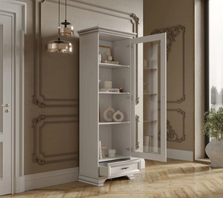 Шкаф-витрина Dominika Кентуки REG1W1S 210х69.5х44см купить,NaN