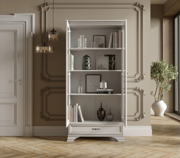 Шкаф-витрина Dominika напольный Кентуки REG2W1S N 210х99.5х44 см купить,NaN