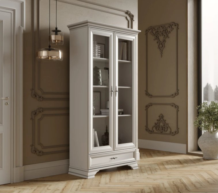 Шкаф-витрина Dominika напольный Кентуки REG2W1S N 210х99.5х44 см купить,NaN